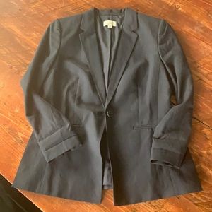 Flattering navy linen blazer